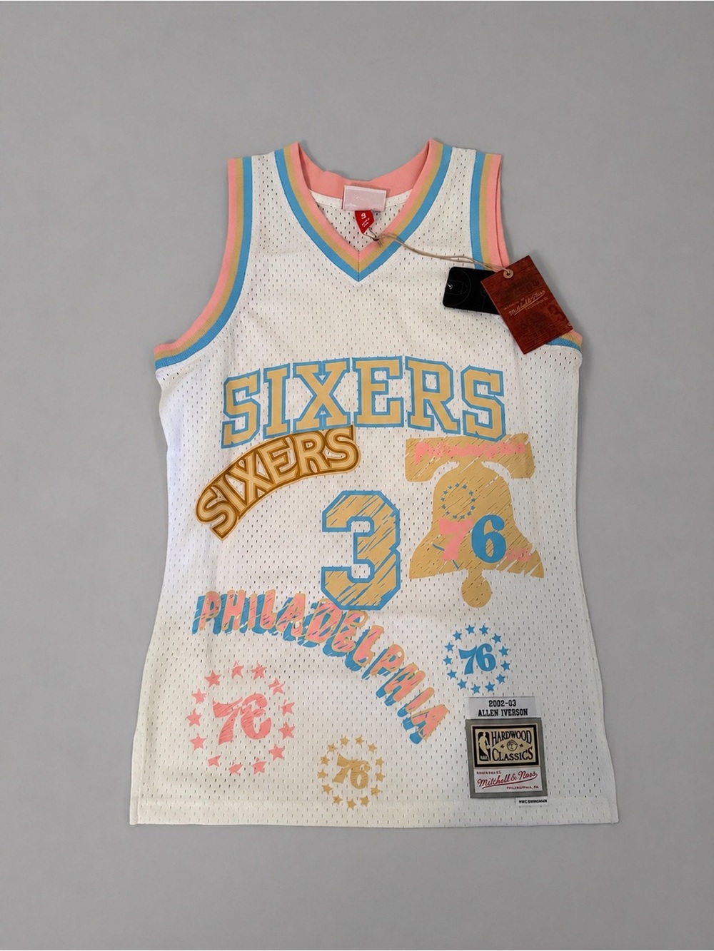 Mitchell & Ness Iverson 76ers 2002 Swingman Sketch Jersey Mens Small